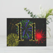 Uitnodiging voor 11e verjaardagsfeestje (Staand voorkant)
