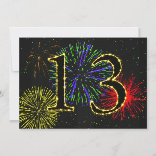 Uitnodiging voor 13e verjaardagsfeest (Voorkant)