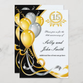 Uitnodiging voor 15-jarig jubileum verjaardagsfees (Voorkant / Achterkant)