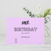 Uitnodiging voor 18e verjaardag (Staand voorkant)