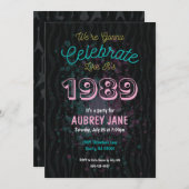 Uitnodiging voor 1989-feestje - thema jaren 80 5x7 (Voorkant / Achterkant)