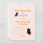 Uitnodiging voor 1e verjaardag baby | Little Meow (Voorkant)