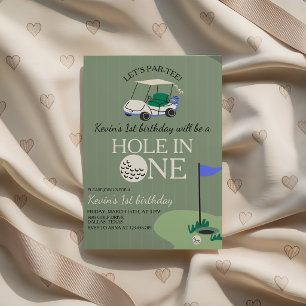 Uitnodiging voor 1e verjaardag Hole in ONE Golf
