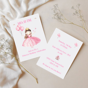 Uitnodiging voor 1e verjaardag Kleine Prinses Meis