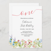 Uitnodiging voor 1e verjaardag van A Little Wildfl (Voorkant / Achterkant)