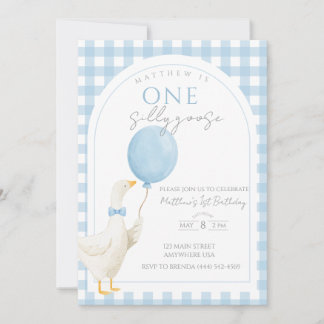 Uitnodiging voor 1e verjaardag van One Silly Goose