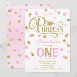 Uitnodiging voor 1e verjaardag van prinses Roze Go