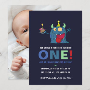 Uitnodiging voor 1e verjaardagsfeestje voor kleine