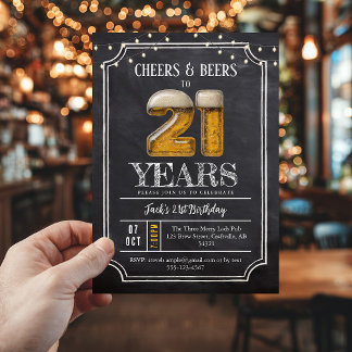 Uitnodiging voor 21ste verjaardag voor mannen 'Che