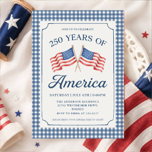 Uitnodiging voor 250 Jaar Amerika Feest
