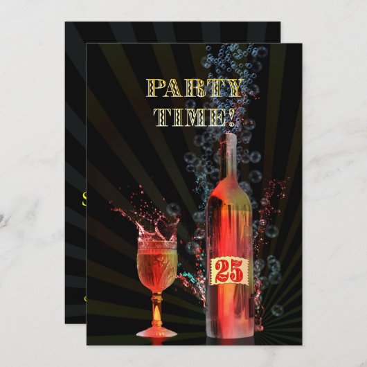 uitnodiging voor 25e verjaardag (Voorkant / Achterkant)