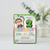Uitnodiging voor 2e verjaardagsfeestje (Staand voorkant)