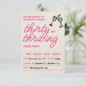 Uitnodiging voor 30 en 30e verjaardag (Staand voorkant)