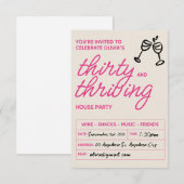 Uitnodiging voor 30 en 30e verjaardag (Voorkant / Achterkant)