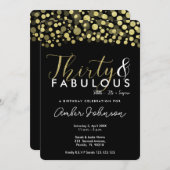 Uitnodiging voor 30e verjaardagsfeestje, zwart en (Voorkant / Achterkant)