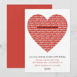 Uitnodiging voor 37e verjaardag Meisje xoxo schatj