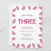 Uitnodiging voor 3e verjaardag | tropische waterme (Voorkant)