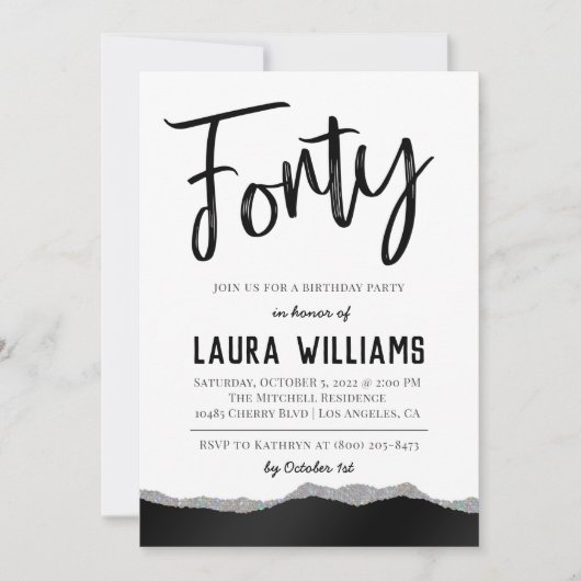 Uitnodiging voor 40e Script Word Birthday (Voorkant)