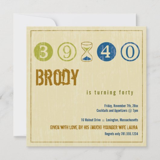 Uitnodiging voor 40e verjaardag - Aanpassen (Voorkant)
