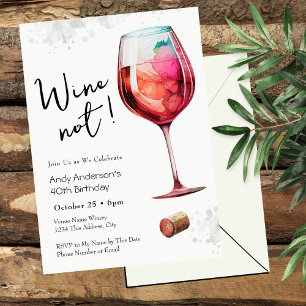 Uitnodiging voor 40ste verjaardag 'Wine Not'