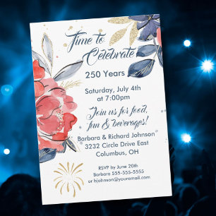 Uitnodiging voor 4 juli 250 jaar feestviering VS