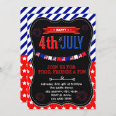 Uitnodiging voor 4 juli-feest (Voorkant / Achterkant)