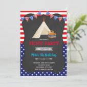 Uitnodiging voor 4 juli picknickfeest (Staand voorkant)