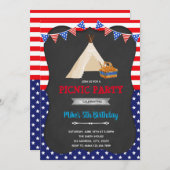 Uitnodiging voor 4 juli picknickfeestje (Voorkant / Achterkant)