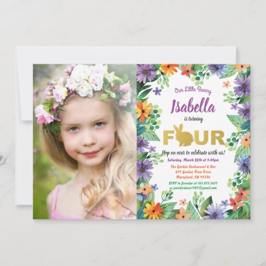 Uitnodiging voor 4de verjaardagsfeestje met Passth (Voorkant)