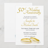 Uitnodiging voor 50-jarig huwelijksjubileum ringen (Voorkant / Achterkant)