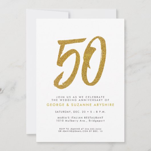 Uitnodiging voor 50-jarig huwelijksjubileumfeest m (Voorkant)