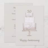 Uitnodiging voor 50-jarig jubileumfeest met eigen  (Voorkant / Achterkant)