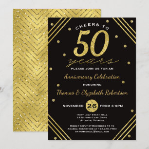 Uitnodiging voor 50-jarig jubileumfeest, namaak go