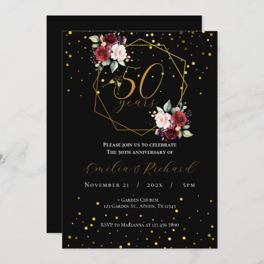 uitnodiging voor 50e verjaardag (Voorkant / Achterkant)