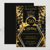 Uitnodiging voor 50e verjaardag van Black and Gold (Voorkant / Achterkant)