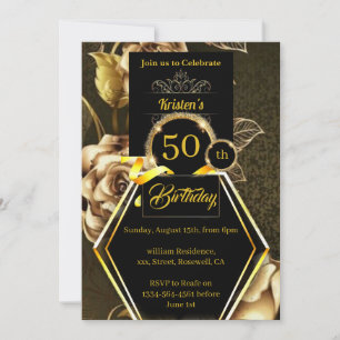 Uitnodiging voor 50e verjaardag van Black and Gold
