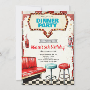 uitnodiging voor 50s dinerfeest