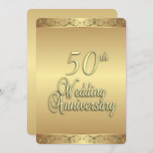 Uitnodiging voor 50ste trouwdag (Voorkant / Achterkant)