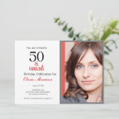 Uitnodiging voor 50ste verjaardag en fantastisch (Staand voorkant)