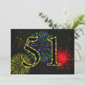 Uitnodiging voor 51e verjaardagsfeest (Staand voorkant)