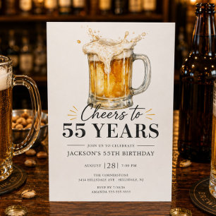 Uitnodiging voor 55e verjaardag: Proost op 55 jaar