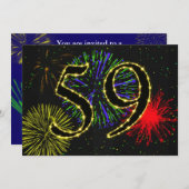 Uitnodiging voor 59e verjaardagsfeest (Voorkant / Achterkant)