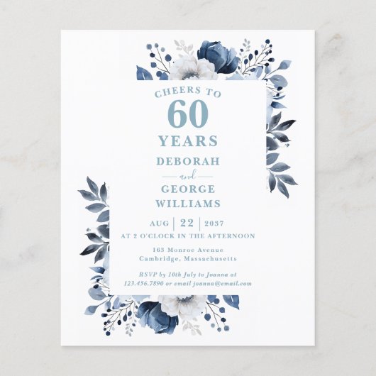 Uitnodiging voor 60-jarig jubileum met budget Chee (Voorkant)