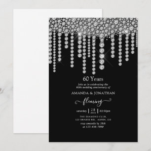 Uitnodiging voor 60e diamanten bruiloft jubileumfe