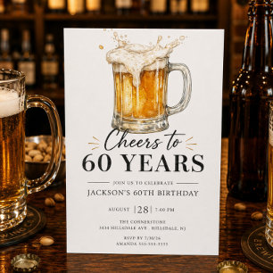Uitnodiging voor 60e verjaardag: Proost!