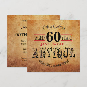 Uitnodiging voor 60e verjaardagsfeest Vintage -