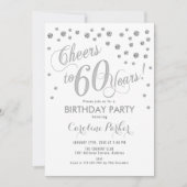 Uitnodiging voor 60e verjaardagsfeestje - Zilver W (Voorkant)