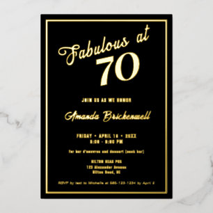 Uitnodiging voor 70 jarige Folie
