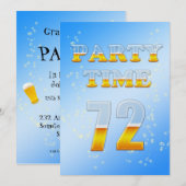 uitnodiging voor 72e verjaardag met bier (Voorkant / Achterkant)