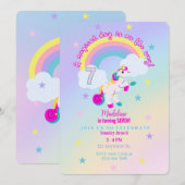  uitnodiging voor 7-jarige eenhoorn (Voorkant / Achterkant)